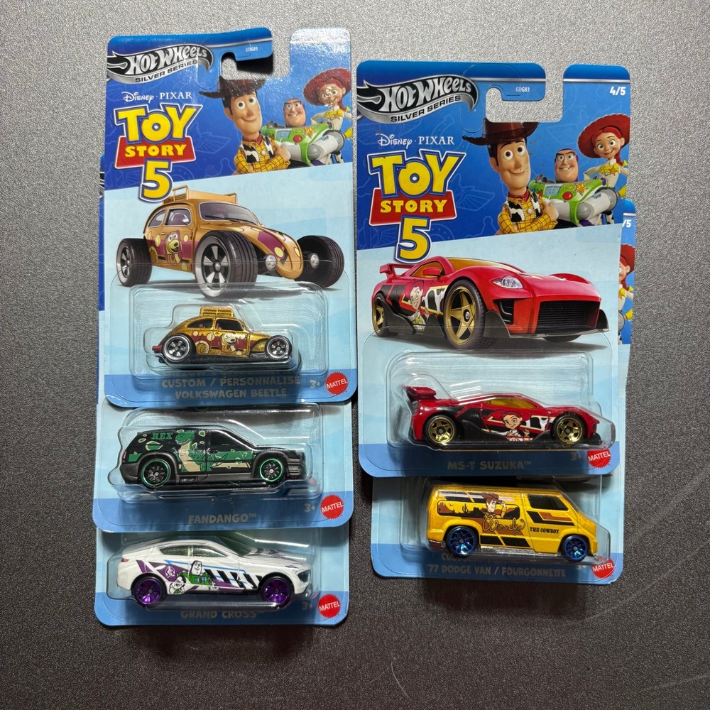 Hot Wheels Silver Series Toy Story Set of 5 Disney Pixar Diecast Cars GDG83